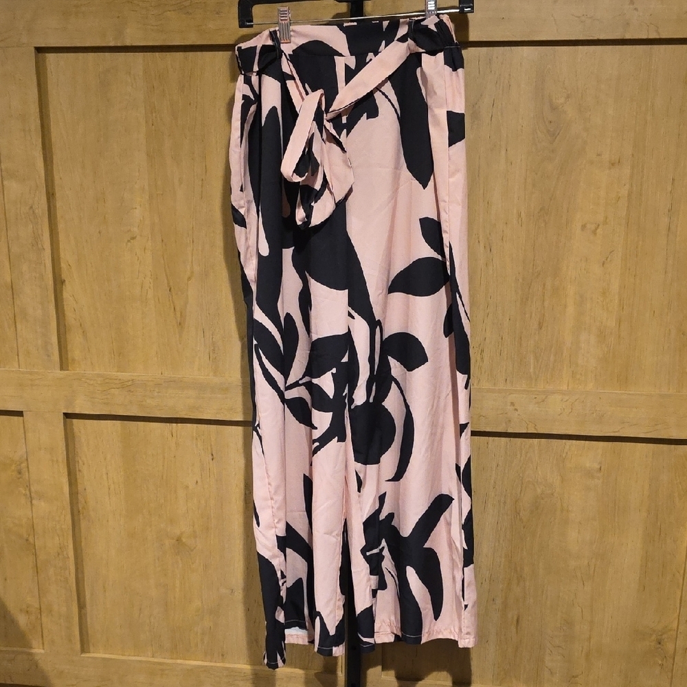 (J57) Emery Rose Pink and Black Wide Leg Pants Sz XL